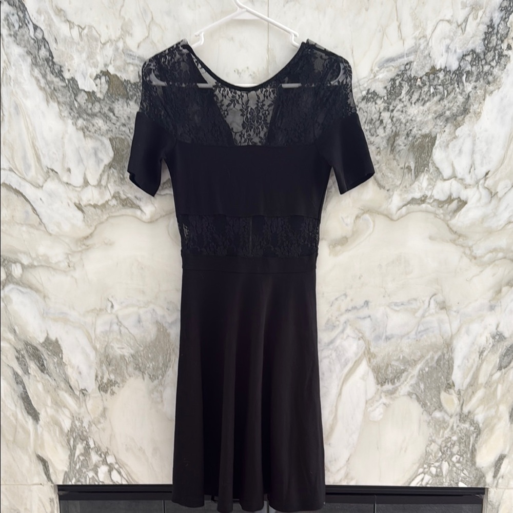 French Connection Elegant Black Lace Dress